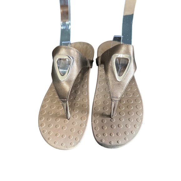 Orthaheel/Vionic Yara women's size 11 brown bronze slip on toe post sandals - Picture 1 of 6